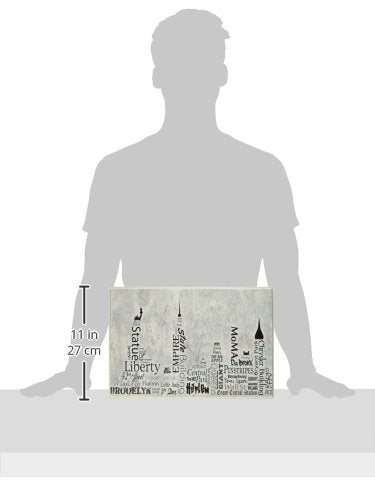 Stupell Home D  Cor Ny Typography Skyline Rectangle Wall Plaque, 10 X 0.5 X 15, Proudly Made In Usa