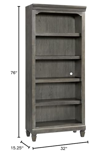 Intercon Foundry Home Office 76" Tall Bunching Bookcase, Brushed Pewter