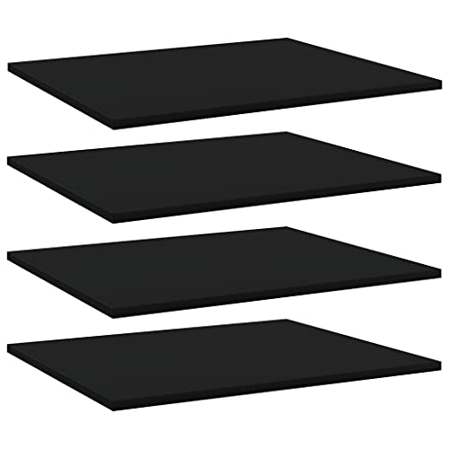 Bookshelf Boards -SKM Bookshelf Boards 4 pcs Black 23.6&quot;x19.7&quot;x0.6&quot; Chipboard