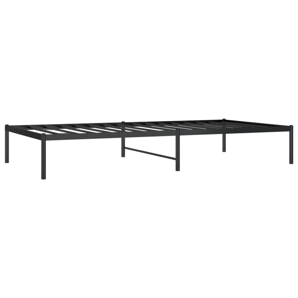 vidaXL 12-Inch Black Metal Twin XL Bed Frame, Heavy-Duty Construction with Under-Bed Storage for Modern Bedroom, No Box Spring Needed & Easy Assembly, No Mattress