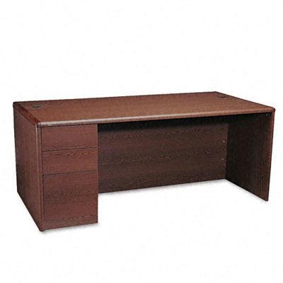 Hon 10700 Series Single Pedestal Desk With Full-Height Pedestal On Left - 10700 Single Pedestal Desk, Full-Left Pedestal, 72W X 36D X 29-1/2H, Mahogany