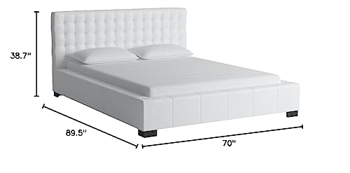 Baxton Studio BBT6183-White-Bed Platform, Queen, White