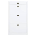 Acme Pagan Wooden Shoe Cabinet with Drawer in White High Gloss
