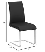 Best Master Furniture Mirage Faux Leather Parson Dining Chairs, Set Of 2, Black