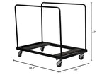 Flash Furniture Neena Black Solid Steel Folding Table Dolly for Round Folding Tables with High Gloss Finish