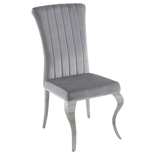 Coaster Home Furnishings Betty Upholstered Side Chairs Grey and Chrome (Set of 4)