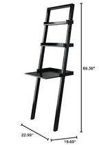 Ergode Bellamy Leaning Desk with 2 Shelves, Black