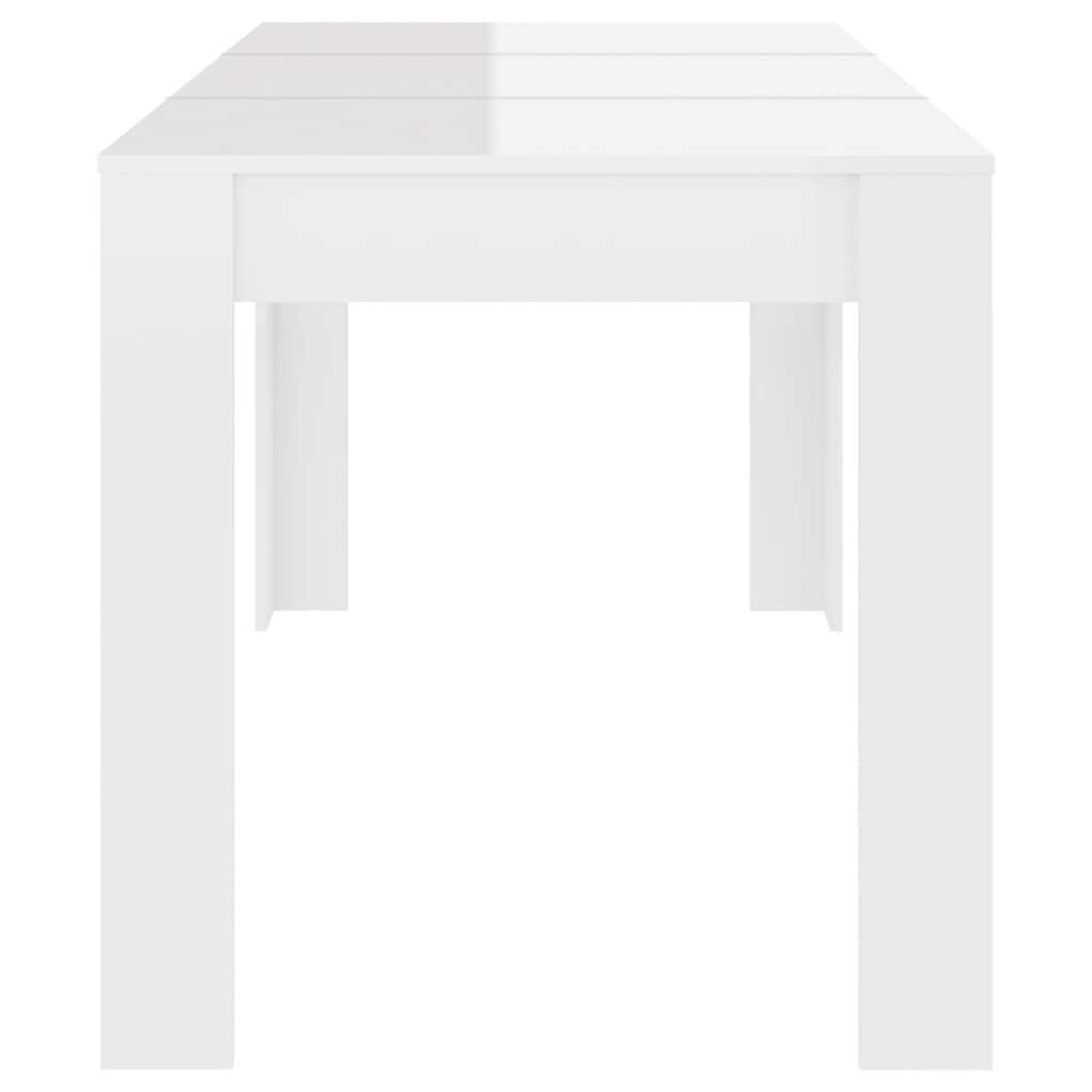 vidaXL Dining Table High Gloss White 55.1&quot;x29.3&quot;x29.9&quot; Engineered Wood