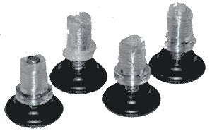 #313 Adjustable 1/4'' Threaded Leveling Stem Glide. 7/16'' Dia Threaded Plastic Insert with 1'' Black Pad-4-pack