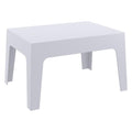 Compamia Box Resin Patio Coffee Table in Silver Gray, Commercial Grade
