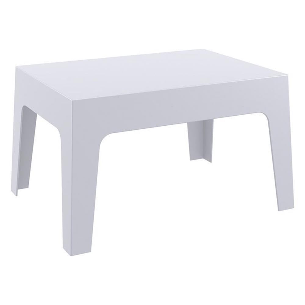 Compamia Box Resin Patio Coffee Table in Silver Gray, Commercial Grade