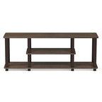 Furinno Turn-N-Tube No Tools 3D 3-Tier Entertainment Tv Stand Up To 50 Inch Tv, Square Tubes, Walnut/Brown