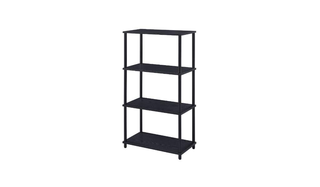 HomeRoots 486302 44 in. Black Metal Four Tier Etagere Bookcase