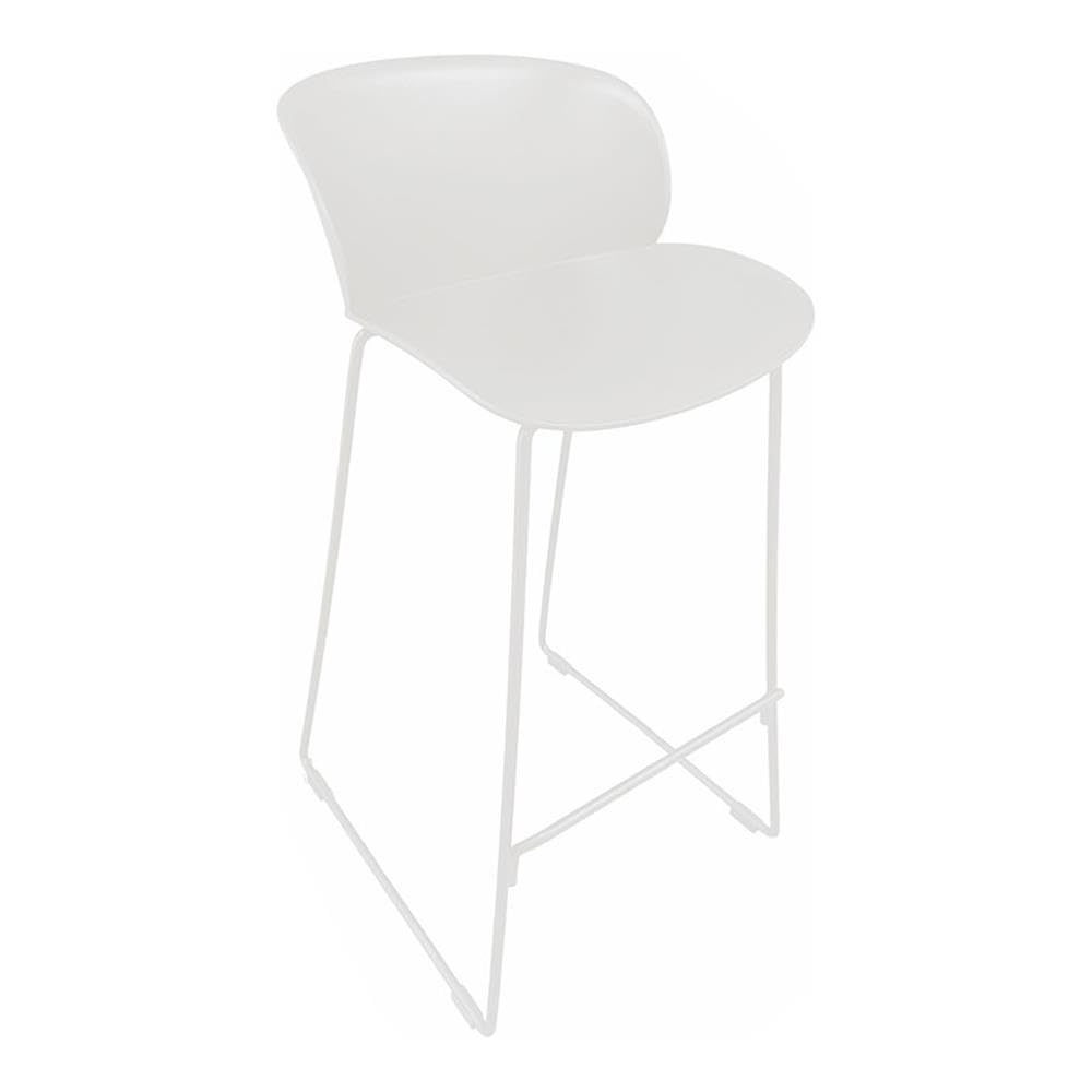 Pangea Home Cal 29.5&quot; Modern Plastic Barstool In White (Set Of 2)