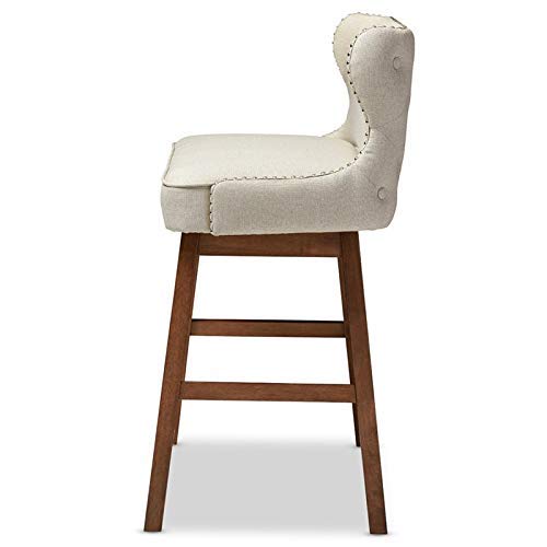 Baxton Studio Gradisca Modern and Contemporary Light Beige Fabric Button-tufted Upholstered Bar Bench Banquette