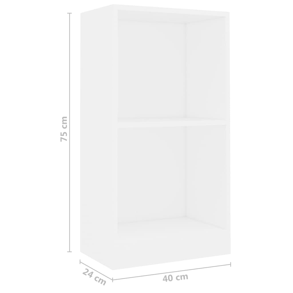 vidaXL Bookshelf White 15.7&quot;x9.4&quot;x29.5&quot; Chipboard
