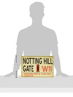 Stupell Home D  Cor Notting Hill W11 London Underground Rectangle Wall Plaque, 10 X 0.5 X 15, Proudly Made In Usa