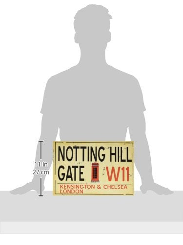 Stupell Home D  Cor Notting Hill W11 London Underground Rectangle Wall Plaque, 10 X 0.5 X 15, Proudly Made In Usa