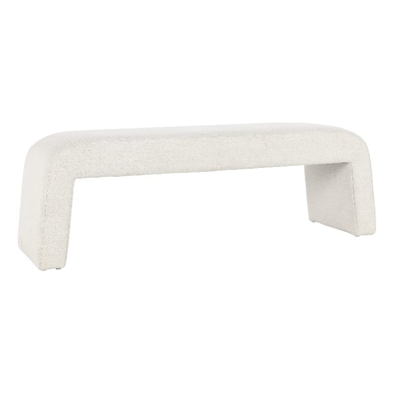 Kosas Home Lucinda Contemporary Fabric Bench in Oatmeal Cream