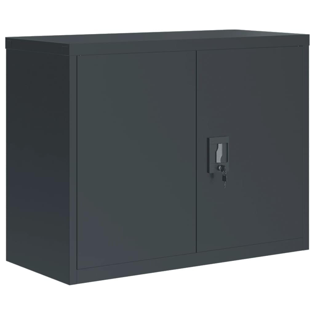 vidaXL Steel File Cabinet - Anthracite 35.4&quot;x15.7&quot;x27.6&quot;, Adjustable Shelf, Ample Storage, Lockable, Durable, Easy to Clean