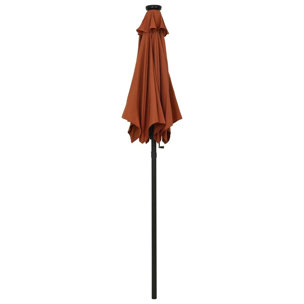 You Buy Vidaxl Outdoor Umbrella Parasol With Solar Leds Tilting Patio Sunshade Shelter Terracotta