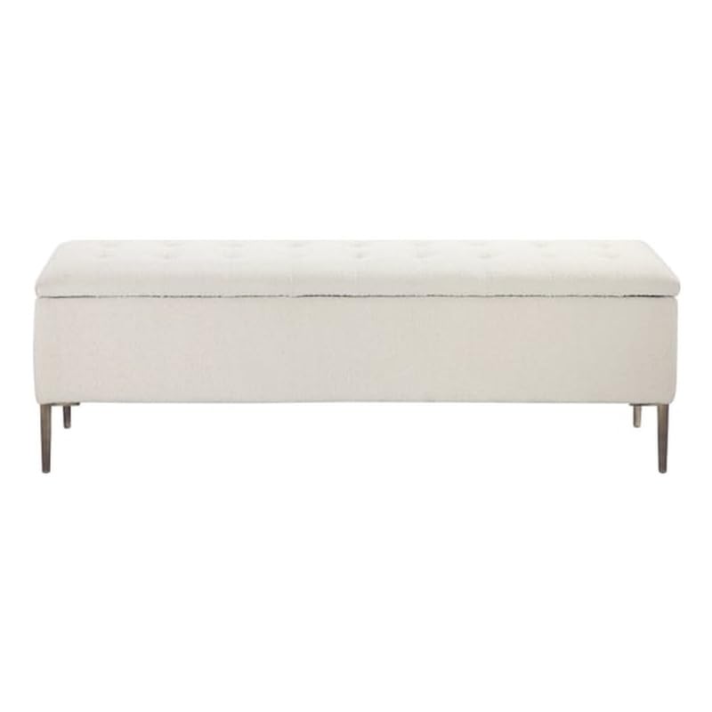 Pangea Home Ili Storage Bench Boucle White