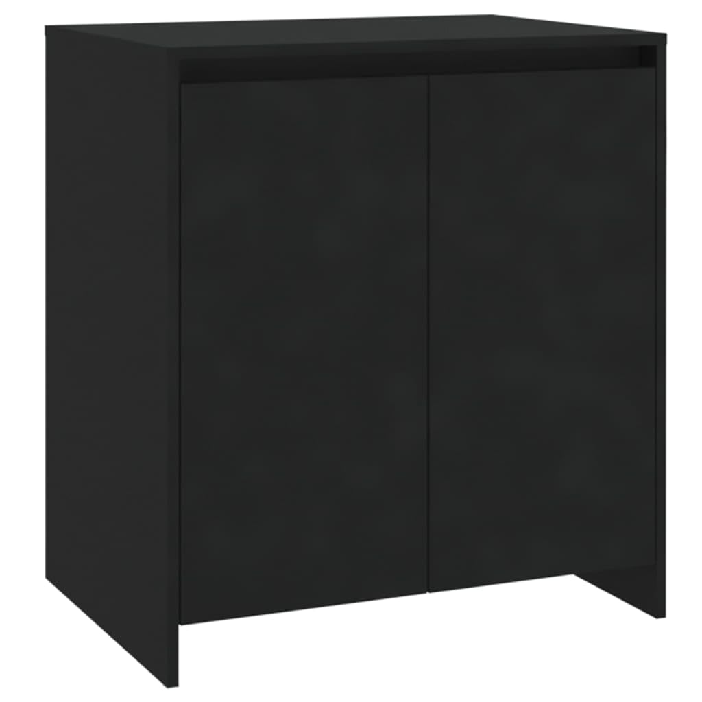 vidaXL Sideboard Black 27.6&quot;x15.7&quot;x28.9&quot; Chipboard