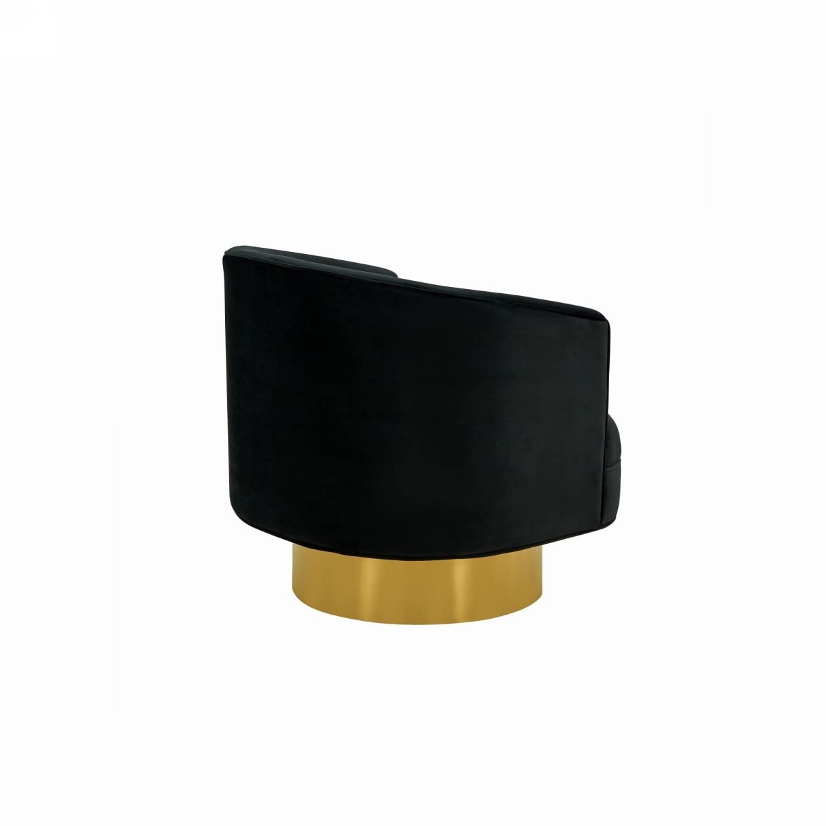 HomeRoots Modern Black and Gold Velvet Accent Chair - Thumbnail 4