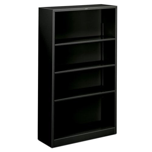 Hon Steel Bookcases-4 Shelf Metal Bookcase, 34-1/2&quot;Wx12-5/8&quot;Dx59&quot;H, Black