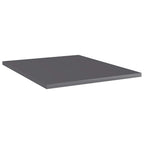 vidaXL Bookshelf Boards Floating Shelf 8 Pcs - High Gloss Gray - Engineered Wood - 15.7" x 19.7" x 0.6" - Versatile & Stylish Storage Solution