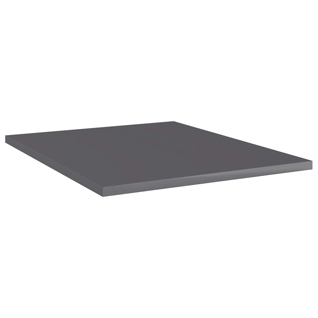 vidaXL Bookshelf Boards Floating Shelf 8 Pcs - High Gloss Gray - Engineered Wood - 15.7" x 19.7" x 0.6" - Versatile & Stylish Storage Solution