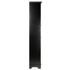 Ergode Wood Burgundy Wine Tower | Stylish & Practical Storage Solution | 15 Bottle Slots | Glass Door | 3 Shelves | Drawer | Composite Wood | Easy Assembly | (20871-VV)