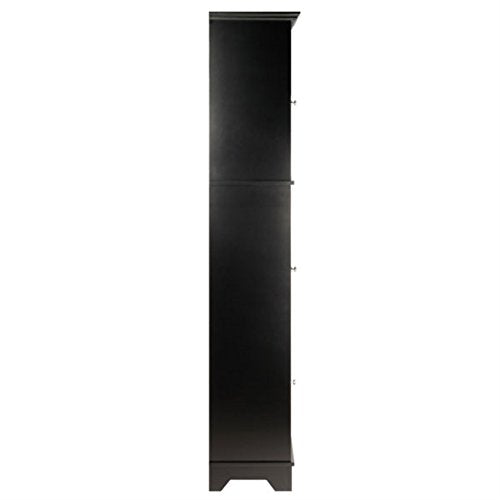 Ergode Wood Burgundy Wine Tower | Stylish & Practical Storage Solution | 15 Bottle Slots | Glass Door | 3 Shelves | Drawer | Composite Wood | Easy Assembly | (20871-VV)