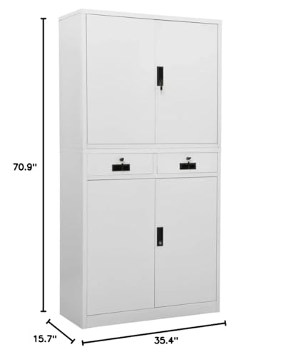 Vidaxl Office Cabinet Light Gray 35.4&quot;X15.7&quot;X70.9&quot; Steel