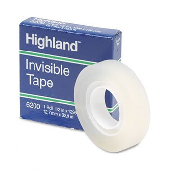 Highlandtm Invisible Permanent Mending Tape Tape,Mendg,Perm,1/2X1296 (Pack Of100)