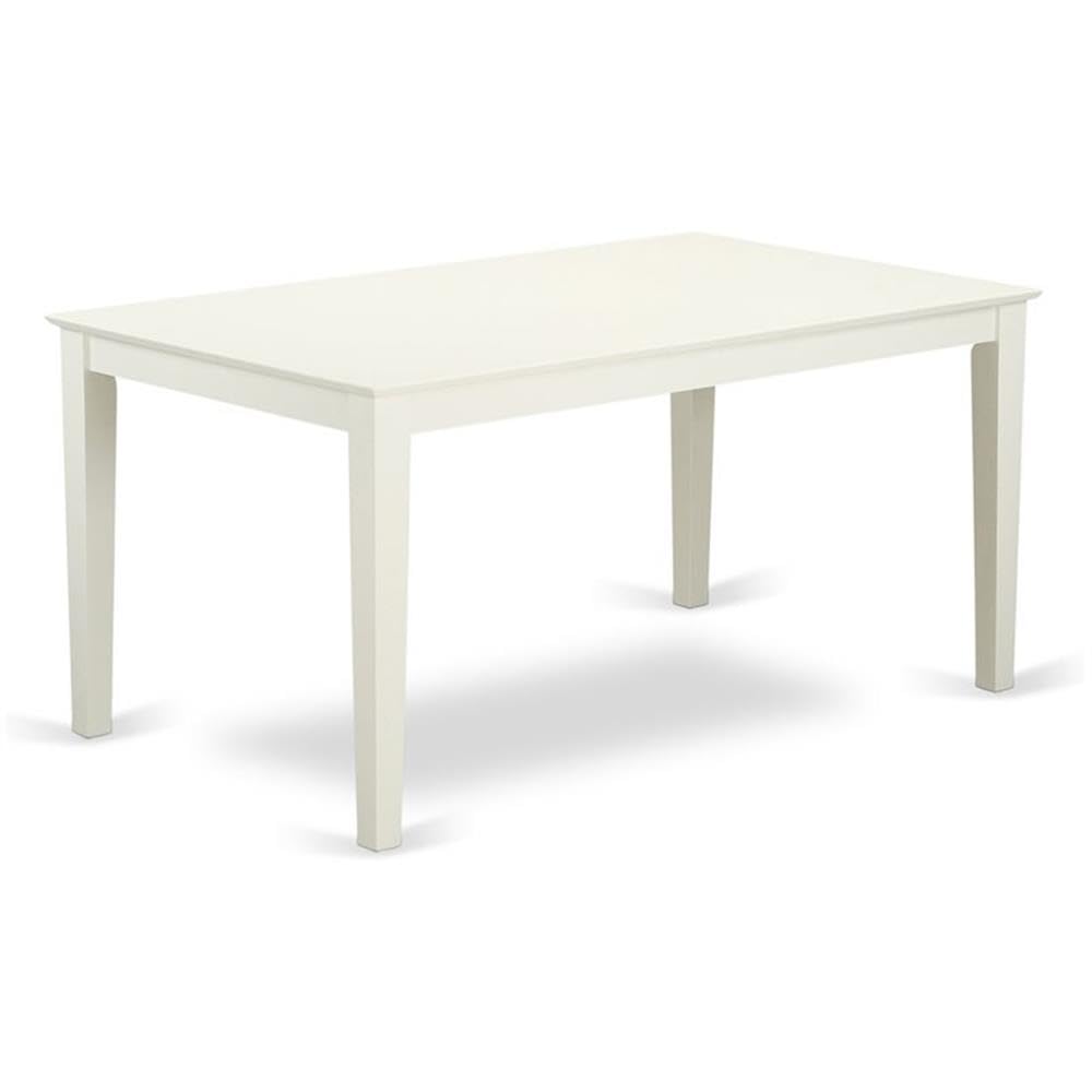 East West Furniture CAT-LWH-S Capri Dining Table - a Rectangle Wooden Table Top with Sturdy Legs, 36x60 Inch, Linen White