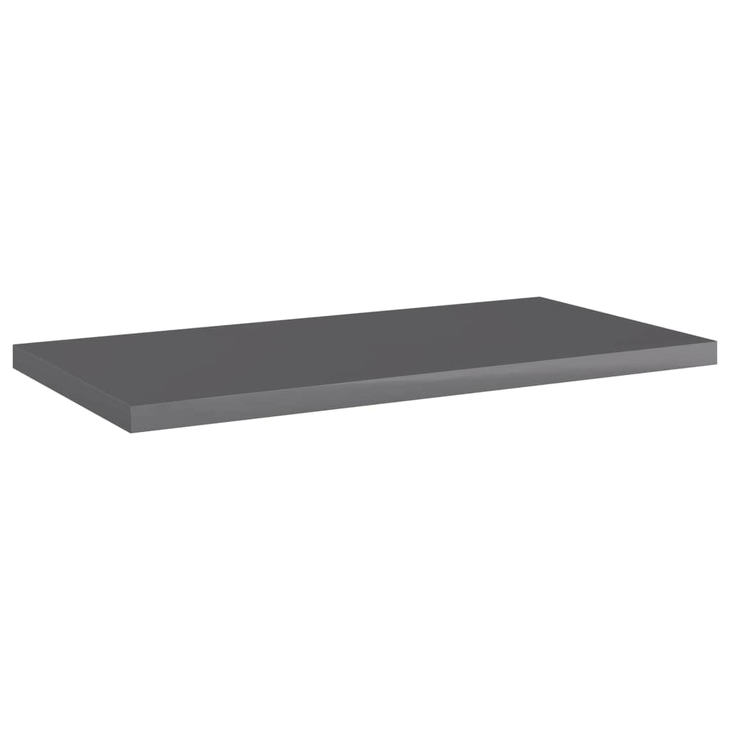 Vidaxl Bookshelf Boards 8 Pcs High Gloss Gray 15.7''X7.9''X0.6'' Engineered Wood
