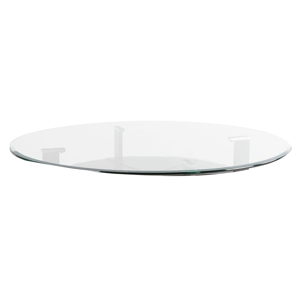 Steve Silver Furniture Olson Counter Table, 48" Round Glass Table Top w/Iron Trestle Base w/Birch Wood Veneers, Mid-Centruy Design, 36" Table Height, (Table Only), 48" L x 48" W x 36" H, Grey