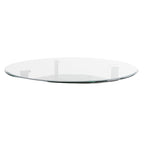 Steve Silver Furniture Olson Counter Table, 48" Round Glass Table Top w/Iron Trestle Base w/Birch Wood Veneers, Mid-Centruy Design, 36" Table Height, (Table Only), 48" L x 48" W x 36" H, Grey