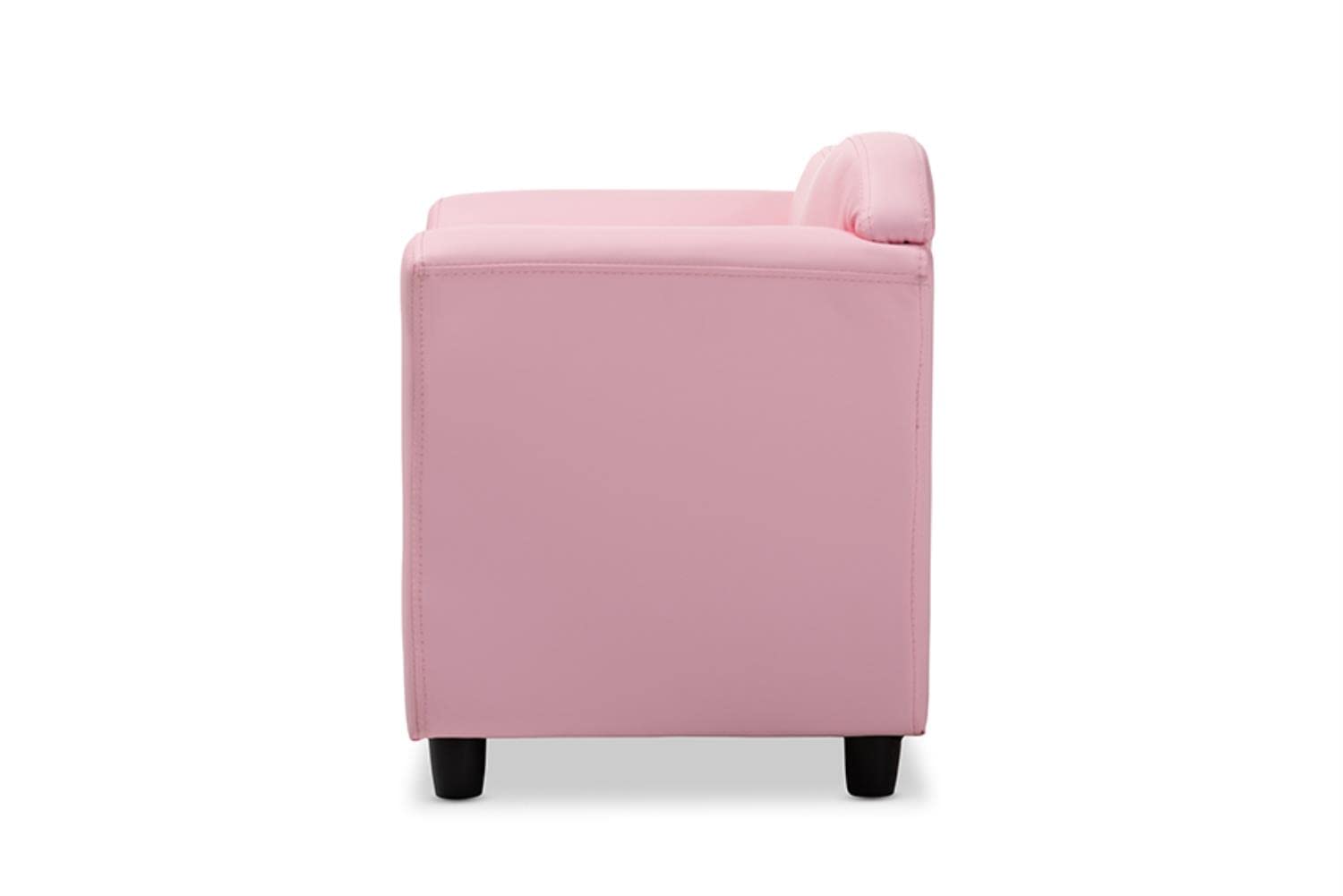 Baxton Studio Felice Modern and Contemporary Pink Faux Leather Kids 2-Seater Loveseat