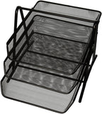 Sparco 90206 3-Tier Steel Mesh Desk Tray, Black (11 5/8'W X 13 3/4'D X 10 5/8'H)