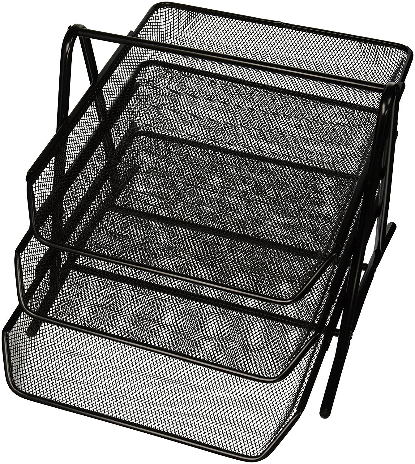 Sparco 90206 3-Tier Steel Mesh Desk Tray, Black (11 5/8'W X 13 3/4'D X 10 5/8'H)