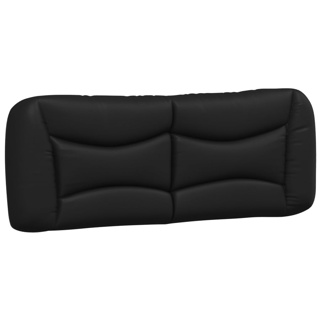 vidaXL Hanging Headboard Cushion - Black Faux Leather - Upholstered Pillow for Bedroom with PP Fiber Filling and Easy Installation 53.9&quot;x18.9&quot;