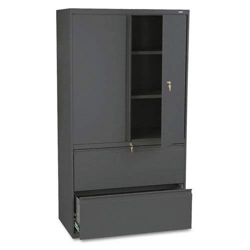 Hon Company Lateral File,W/ Storage,36&quot;X19-1/4&quot;X67&quot;,Charcoal