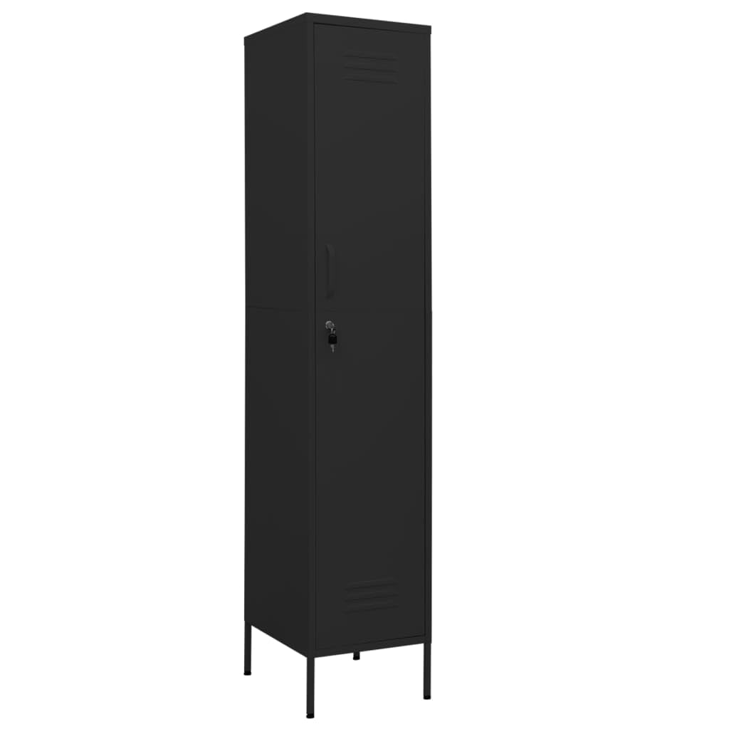 vidaXL Metal Storage Cabinet Storage Locker Organizer Cabinet Black Steel