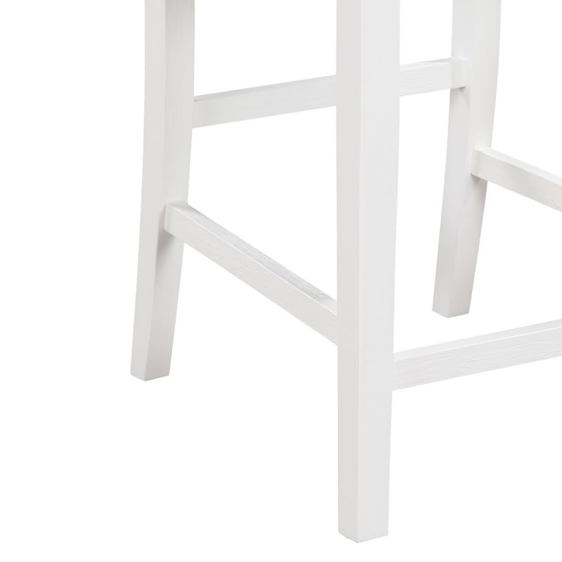 LILOLA LIVING Graham Set of 2 White Finish Upholstered Seat Counter Height Chair