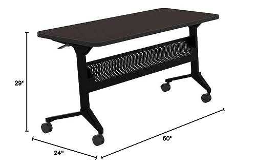 Safco Products Flip-N-Go Training Table, Mocha 24&quot;x 60&quot; Regal Mahogany