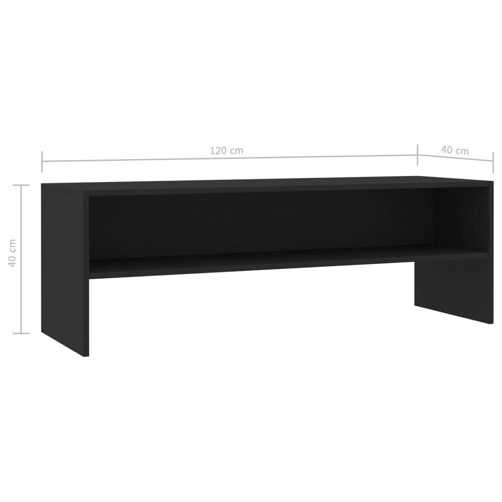vidaXL TV Stand, TV Unit for Living Room, Sideboard with Compartment, Entertainment Center Media Unit Cupboard, Modern Style, Black Engineered Wood