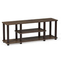 Furinno Turn-N-Tube No Tools 3D 3-Tier Entertainment Tv Stand Up To 50 Inch Tv, Square Tubes, Walnut/Brown