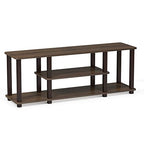 Furinno Turn-N-Tube No Tools 3D 3-Tier Entertainment Tv Stand Up To 50 Inch Tv, Square Tubes, Walnut/Brown